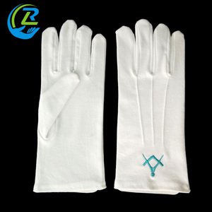 Bas quantité minimale de commande broderie personnalisée logo maçon gratuit <span class=keywords><strong>franc</strong></span>-maçon insignes maçonnique blanc 100 pour cent coton gants pour la France - Product Image 5