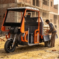 Trike cargo électrique 1800W Boîte de chargement ouverte sur 3 côtés 1200kg de charge Moto robuste à 3 roues pour chantier de