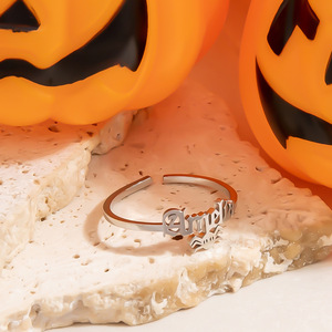 Fashion Rings Letter Shape Stainless Steel Personalized Name Ring Unisex Halloween Jewelry JZ21134BL - Product Image 4