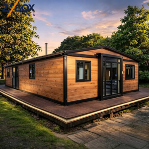 ZYBOX <span class=keywords><strong>Maison</strong></span> conteneur extensible de 40 pieds, insonorisée, avec terrasse en bois, préfabriquée, modulaire, 3 chambres, villa meublée, maisons conteneurs - Product Image 1
