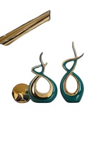 Accessoires de décoration intérieure de style artistique unique 2026, autres décorations pour la maison, ornements en céramique plaqués or vert
