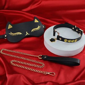 SM Sex Toys Model Gold Stamping Cat Set Couple Bondage Collar Cat Ear <b>Eye</b> <b>Mask</b> Training Props Made in China Dropshipping - Product Image 6