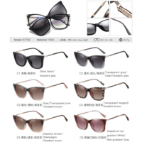 MS 97792 Monturas de Gafas de Lujo para Mujer con Clip, Bloqueo de Luz Azul, Monturas Ópticas Elegantes, Certificado Global