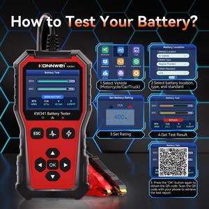 Probador <span class=keywords><strong>de</strong></span> Baterías Digital KONNWEI KW341 6V/12V/24V para Pruebas <span class=keywords><strong>de</strong></span> Arranque y Carga <span class=keywords><strong>de</strong></span> Vehículos - Product Image 6