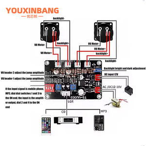 Carte de commande pour VU-meter TS VU003 avec rétroéclairage, amplificateur DB, châssis AC/DC 12V-18V, filtre passe-bas haute fréquence, montage en surface 74x50mm - Product Image 5