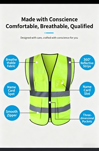 <span class=keywords><strong>Gilet</strong></span> de sécurité réfléchissant surdimensionné en <span class=keywords><strong>maille</strong></span>, grande taille, anti-poussière, réglable, haute visibilité pour les travaux sur les chantiers de construction - Product Image 4