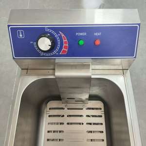 Freidora eléctrica comercial de 6L con cesta única de acero inoxidable para uso doméstico, restaurantes, condición usada para pollo frito - Product Image 6