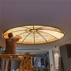 Dôme intérieur en verre Tiffany de style européen personnalisé avec cadre en fer pour la décoration d'éclairage domestique, hôtelier, commercial et de restaurant - Product Image 6