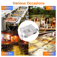 Chauffe-plats électrique commercial Machine 6 casseroles Bain Marie acier inoxydable 110v 220V contrôle automatique de la température économie d'énergie