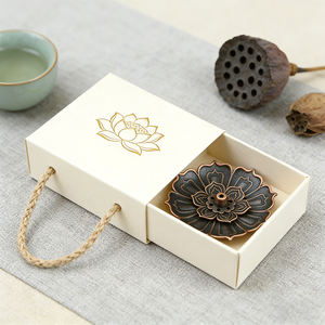 Support d'encens en métal en forme de fleur et de feuille Zen Home Decor, alternative au brûleur d'encens, support d'encens antique, pour la guérison - Product Image 6