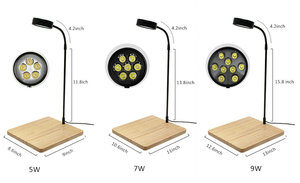 Lámpara LED <span class=keywords><strong>de</strong></span> espectro completo para acuario, con tablero <span class=keywords><strong>de</strong></span> bambú, para plantas suculentas en maceta, paisaje en miniatura, pecera nano para betta. - Product Image 6
