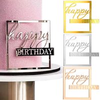 Gold Silber Happy Anniversary Cake Topper Hochzeitstag Acryl Cake Topper Happy Anniversary Party Dekorieren Lieferungen