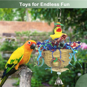 Pájaro forrajeo loro Juguete plástico pato bambú dedo cuna roer cadena Control remoto pájaro volador juguetes pájaro juguetes columpio - Product Image 6