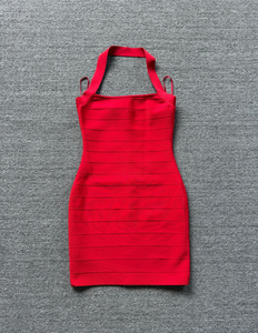 SB3883 Abito Aderente Senza Maniche con Collo Halter per Donna, Vestito Estivo Sexy e Audace con Schiena Scoperta, Mini Abito Tinta Unita per Feste e Serate - Product Image 5