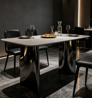 Table à manger moderne personnalisée, meubles de salle à manger de luxe modernes pour la maison, table rectangulaire pour restaurant