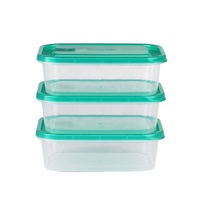 Conteneur de préparation des repas rectangulaire réutilisable de 600 ml, contenants de stockage alimentaire en plastique, lot de 3 pièces