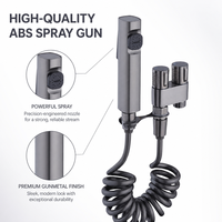 Set Semprotan Bidet Dinding Modern dari Baja Anti Karat Desain Ramah Lingkungan Nozzle Pembersih Otomatis Pemasangan Mudah Toilet Hotel