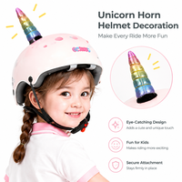 Accessoire de casque mignon en forme de corne arc-en-ciel, ornement décoratif pour casque de vélo pour enfants
