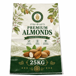 Sacchi Premium per Mandorle da 5kg, 10kg, 25kg, Sacchi in PP Tessuto Laminato BOPP con Soffietto e Stampa per Esportazione e Vendita al Dettaglio - Product Image 1