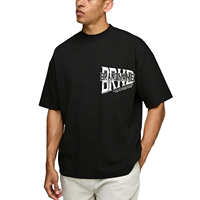 T-shirt unisexe streetwear 100% coton, logo personnalisé, épaules tombantes, impression graphique, t-shirts de haute qualité, t-shirt ample et boxy pour homme