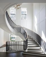 Duplex Fantaisie Escalier Courbé Arc Escalier avec Balustrade En Fer Forgé pour Villa Projet Conception Australienne Prix Usine