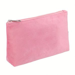 Pochette vierge en toile avec fermeture éclair, sac cosmétique uni en gros, pochette de maquillage, sac à main, sublimation, bricolage, artisanat, sac de voyage multifonctionnel pour articles de toilette - Product Image 1