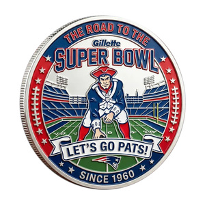 Camiseta de los New <span class=keywords><strong>England</strong></span> Patriots Moneda Conmemorativa de 1960, Artesanía en Metal, Decoración de Escritorio con Temática de Campeones de la AFC, Regalo para Fanáticos de la NFL - Product Image 2