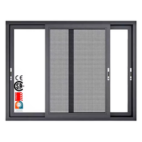 Ventana Corredera de Aluminio Simple para Casa Móvil, Doble Vidrio, Triple Riel, con Pantalla