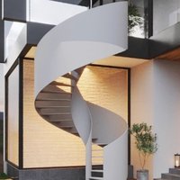 Escalier extérieur rotatif en acier inoxydable 304 pour villa, maison, évacuation incendie, grenier, en spirale incurvée