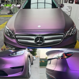 Pellicola Vinilica Ultra-dump Nera Bino Viola Opaca Cangiante 1.52*17M in PVC ad Alto Contenuto Polimerico per Car Wrapping - Product Image 5