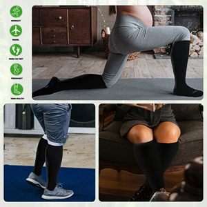 Calcetines de Compresión de Fibra de Bambú de Talla Grande, Transpirables, Ultra Suaves para Enfermeras, Uso Diario, Absorben la Humedad, Calcetines Deportivos - Product Image 3