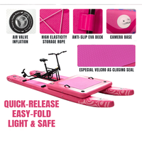Vélo aquatique gonflable flottant pour l'extérieur, avec grande plateforme et coussin, multi-passeagers, pédalo pour lac, mer, plage