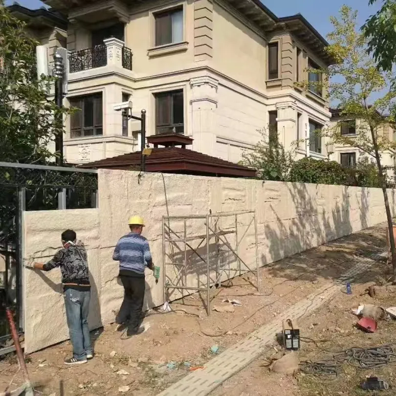 Paneles de pared de imitación de piedra sintética, para decoración de paredes al aire libre