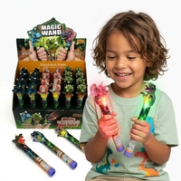 Baguette Magique Dinosaure Lumineuse avec Son et Lumière LED, Jouet en Forme d'Animal de Dessin Animé, Cadeau pour Enfants de 9 Ans et Plus