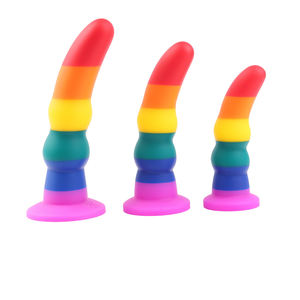 Gökkuşağı silikon Anal Plug yapay penis vajinal tahriş klitoral stimülasyon seks oyuncakları kadınlar erkekler için eşcinsel oyuncaklar yetişkinler için 18 seks dükkanı - Product Image 1