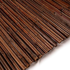 Rouleau de clôture de jardin en bambou carbonisé écologique, résistant à la rouille, pare-vue <span class=keywords><strong>extérieur</strong></span> résistant aux intempéries, lamelles de bambou brun foncé <span class=keywords><strong>pour</strong></span> - Product Image 4
