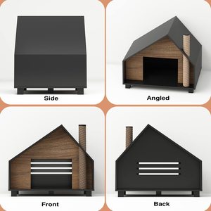 Cuccia per Cani in Legno Stile Cottage Moderno, Robusta e Durevole, Casa per Gatti da Interno ed Esterno con Tiragraffi - Product Image 4