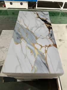 Nouveau arrivé 4x8 Imitations marbre UV panneau mural Brillant Stratifiés marbre artificiel <span class=keywords><strong>feuille</strong></span> de plastique pvc fabricant de panneaux muraux - Product Image 6