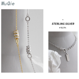 Wuqie 2020ใหม่แฟชั่นผู้หญิง Transfer Lucky ลูกปัด925สร้อยข้อมือเงินแท้ Cubic Zirconia - Product Image 3