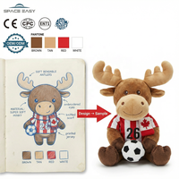 Peluche de Ciervo de Fútbol 2026, Adorable Animal de Peluche con Bufanda de Hoja de Arce y Camiseta para Aficionados al Deporte, Regalo para Niños, OEM ODM