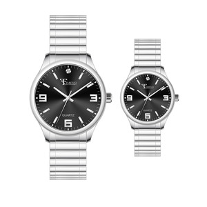 Reloj Eternal Promise para Parejas, Movimiento de Cuarzo Seiko, Analógico, Correa Expandible de Acero Inoxidable, Resistente al Agua 3BAR, Moda Premium - Product Image 1