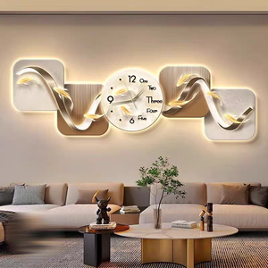 <span class=keywords><strong>Orologio</strong></span> da Parete LED Moderno e Lussuoso, Decorazione Artistica Astratta a Forma di Pesce, <span class=keywords><strong>Orologio</strong></span> Silenzioso con Luce per Arredamento Casa - Product Image 1