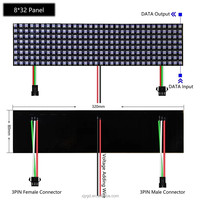 Panneau lumineux flexible numérique LED RGB 5050 WS2812B adressable individuellement DC6V, écran matriciel de modules WS2812 8x8 16x16 8x32