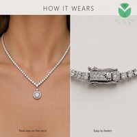 Collier pendentif goutte d'eau de luxe pour femme Better Star en or blanc 18 carats avec diamant de laboratoire rond certifié IGI