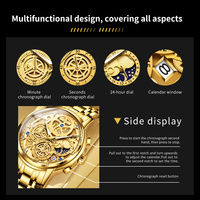 Montre automatique transparente OEM 9947 en alliage, fausse montre mécanique squelette pour hommes, personnalisable avec logo