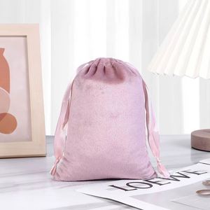 Sacs en velours à cordon pour bijoux et cadeaux, emballage souple de rangement - Product Image 6