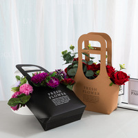 Sacs cadeaux en papier kraft pour bouquets de fleurs avec poignée, emballage de fleurs, décoration de la maison