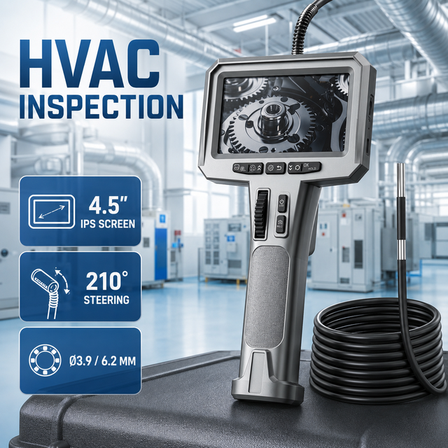 4.5 Inch Display Industrial Endoscope Camera 3.9mm Articulating Borescope Inspection Tool for Machine Repair Service