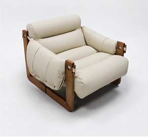 Chinese <b>Retro</b> Recliner Chair with Armrests Vintage Upholstered Leisure Lounge Chair - Product Image 3