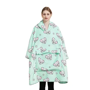 Hot Selling Blanket Hoodies Weihnachts geschenk Designer Tie-Dye Bequeme lange übergroße Hoodie Decke für Mädchen